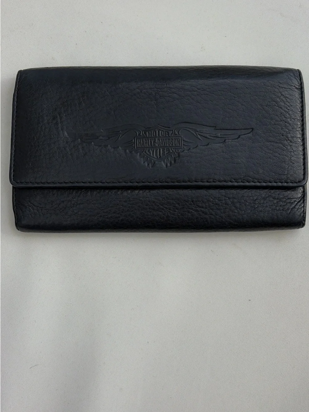 Harley-Davidson Black Embossed Leather Card & Key Holder
